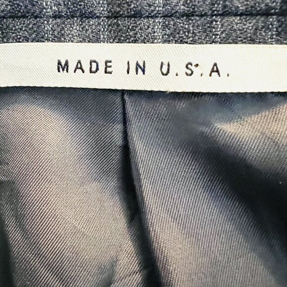 BURBERRY London Men’s 100% Wool Two Vents Stripe Grey Blazer Size 42 Long USA - Picture 10 of 14